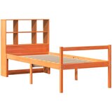 Krevet s regalom za knjige bez madraca 75 x 190 cm masivno drvo | Eponuda.com