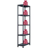 vidaXL Stojalo s policami plastika 125 kg 60x30x180 cm črno | Shoptok.si