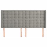 Uzglavlje s ušima svjetlosivo 163x16x118/128 cm baršunasto | Eponuda.com