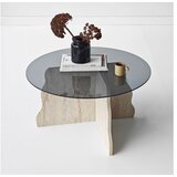 Hanah home Klub stolić, 75x40cm, Prozirno-antracit | Eponuda.ba