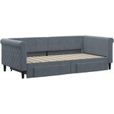  Dnevni krevet s pomoćnim ležajem i ladicama bez madraca tamno siva 90x190 cm | shoptok.hr
