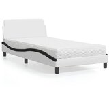  Krevet s madracem Dover bijelo-crni 100 x 200 cm od umjetne kože | shoptok.hr