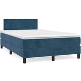 The Living Store Box spring postelja z vzmetnico temno modra 120x200 cm žamet - Box Spring Postelja, (21492055) | Shoptok.si