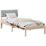  Okvir kreveta s uzglavljem Smeđa i svijetlo siva 75 x 190 cm | shoptok.hr