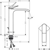 Hansgrohe 75040670 Vivenis 250 EcoSmart visoka armatura za umivalnik črna | Shoptok.si