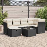 vidaXL 7-dijelni set vrtnih sofa od poliratana s jastucima crni | shoptok.hr