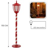  150 cm božićni LED podni svjetiljka – crveno-bijelo prugasti dizajn, toplo bijelo svjetlo | shoptok.hr