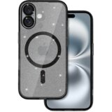 Onasi silikonski ovitek glitter magsafe za iphone 16 - prozorno črn z bleščicami Cene