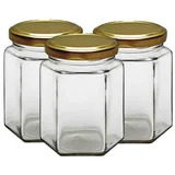 staklenka hexagonal 390 ml + poklopac 3/1