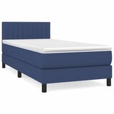  Krevet s oprugama i madracem plavi 100 x 200 cm od tkanine | shoptok.hr