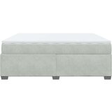  Krevet s oprugama i madracem svjetlosivi 200x200 cm baršunasti | shoptok.hr