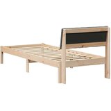  Okvir kreveta smeđe i tamnosivo 75 x 190 cm Masivna borovina | shoptok.hr