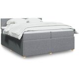  Krevet s oprugama i madracem svjetlosivi 200 x 200cm od tkanine | shoptok.hr