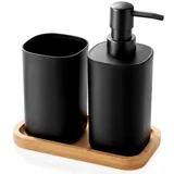 kupaonski set s dozatorom za sapun – 3 dijela, crni