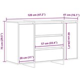 vidaXL Kreveta Sivi hrast sonoma 120 x 41 x 75 cm Konstruirano drvo | shoptok.hr