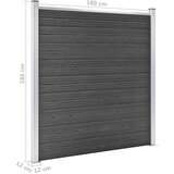  Set panela za ogradu WPC 699 x 186 cm crni | shoptok.hr