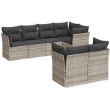  7-dijelni set vrtnih sofa svjetlosivi od poliratana | shoptok.hr