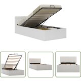 The Living Store Dvižni posteljni okvir belo umetno usnje 90x200 cm - Posteljni Okvir, (21737535) | Shoptok.si