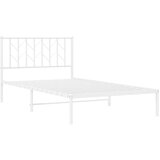 Metalni okvir za krevet s uzglavljem bijeli 107x203 cm | shoptok.hr