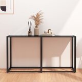 vidaXL Konzolna mizica črna 140x35x75,5 cm kaljeno steklo Cene