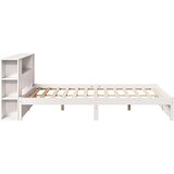 vidaXL Knjižna postelja brez vzmetnice bela 140x200 cm trdna borovina | Shoptok.si