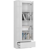 AKORD Regal, 2 Vrata In 1 Predal, Bela/Bela V Visokem Sijaju, (5000332504) | Shoptok.si