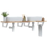  Zidna polica za umivaonik od čelika i masivnog bagremovog drva Smeđa 120 x 40 x 2 cm | shoptok.hr