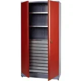 70592 visoki ormar za alat (Š x V x D) 910 x 1800 x 450 mm crvena, srebrna