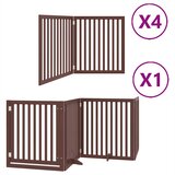  Vrata za pse s vratašcima 12 panela sklopiva 960 cm drvo topole Smeđa 80 x 90 x 2 cm | shoptok.hr