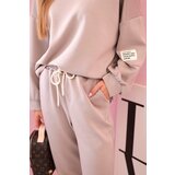 Kesi Włoski Set sweatshirt + pants buttery fabric beige | shoptok.hr