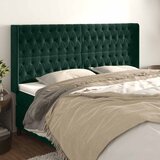  Uzglavlje s ušima tamnozeleno 183x16x118/128 cm baršunasto | shoptok.hr