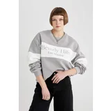 Defacto Relax Fit Printed Long Sleeve Sweatshirt