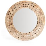 Kave Home Zidno ogledalo s okvirom od masivnog drveta ø 80 cm Eliptic – | shoptok.hr