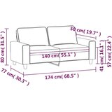 vidaXL Kavč dvosed krem 140 cm blago | Shoptok.si