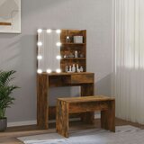  Komplet toaletnih mizic z LED lučkami dimljeni hrast, (20818133) | Shoptok.si