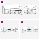  Set vanjskih sofa 6 kom. Prirodna i krem | shoptok.hr