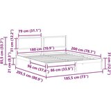  Okvir za krevet s uzglavljem Tamno siva 180 x 200 cm | shoptok.hr