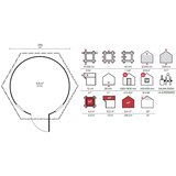 Male kuće Vanjska sauna TORNIO 239 × 239 cm sa šindrom | shoptok.hr
