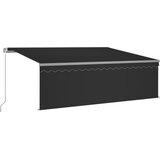 Tenda na ručno uvlačenje s roletom LED 4 x 3 m antracit | shoptok.hr