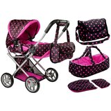Kolica za lutku Alice Pram - crno/roza | shoptok.hr
