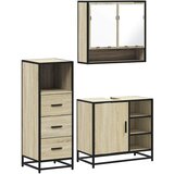  3-dijelni set kupaonskog namještaja boja hrasta sonome drveni | shoptok.hr