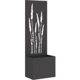 vidaXL Vrtno korito z dekorativno ploščo Črna 50 x 140 cm Mnogi jeklo | Shoptok.si