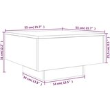  Stolić za kavu boja betona 55x55x31 cm konstruirano drvo | shoptok.hr