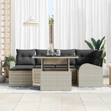  Sjedeća garnitura za vrt 7 kom. 6-Broj sjedala Svijetlo siva | shoptok.hr