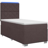  Boxspring krevet s madracem Tamno smeđa 100 x 200 cm Tkanina 100 x 200 x 140.5 cm | Shoptok.si