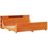  Posteljni okvir brez vzmetnice vošč. rjav 200x200 cm borovina, (21608882) | Shoptok.si