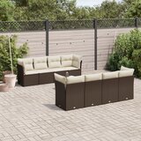  9-dijelni set vrtnih sofa s jastucima poliratan smeđi | shoptok.hr