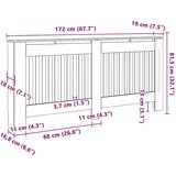  pokrivač radijatora 2 pcs siva 172 x 19 x 81.5 cm | shoptok.hr