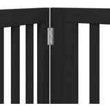 vidaXL Ograda za pse z vrati zložljiva 4 paneli črna 320 cm topolovina | Shoptok.si