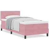vidaXL Postelja Box Spring z Vzmetnico Roza Enojna Žamet | Shoptok.si